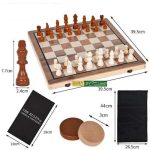 BỘ CỜ VUA XUẤT MỸ GỖ SỒI MỚI NHẤT NĂM 2025 Có Nam Châm 1 1 9