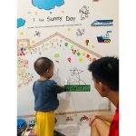 Bảng từ dán tường viết bút lông cho bé 1+tuổi, bảng trắng thông minh dán tường học tập 2 2 18