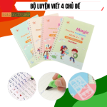 Bộ Luyện Viết 4 Cuốn Tự Xóa Tiếng Anh - Tặng Kèm Bút Và Ngòi Mực Tự Xóa 1 2 1