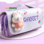 Hộp Bút 2 Ngăn in Hình 3D Nổi Dễ Thương 5 7 7