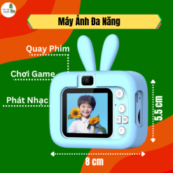 Đồ Chơi Máy Ảnh - Máy Ảnh Tai Thỏ, Máy Ảnh Gồm 5 Chức Năng Chụp, Quay, Chơi Game, Phát Nhạc, Phát Lại