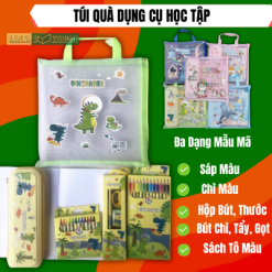 Túi Quà Dụng Cụ Học Tập Sản Phẩm Bao Gồm Đầy Đủ Đồ Dùng Như Màu, Bút Chì, Gọt, Tẩy, ...