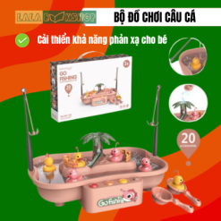 Bộ Đồ Chơi Câu Cá, Câu Vịt 20PCS Cho Trẻ Em Có Nhạc, Đèn Sôi Động, Hồ Nước Tạo Sóng Cho Cảm Giác Như Thật