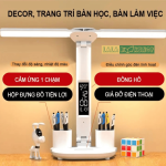 Đèn Học Chống Cận - Đèn Led Để Bàn Tích Điện Có Đồng Hồ Bóng Đèn Mở Rộng Được 180 Độ 1 Đèn Học Chống Cận