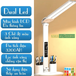 Đèn Học Chống Cận - Đèn Led Để Bàn Tích Điện Có Đồng Hồ Bóng Đèn Mở Rộng Được 180 Độ 5 5 6