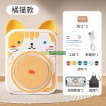 Đồ Chơi Máy Làm Gốm Hình Con Mèo Đầy Đủ Phụ Kiện ( Đất Nặn, Tạp Dề, Màu Vẽ, Dụng Cụ Làm Gốm) 5 Đồ Chơi Máy Làm Gốm Hình Con Mèo