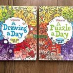 USBORNE A DRAWING A DAY và A PUZZLE A DAY