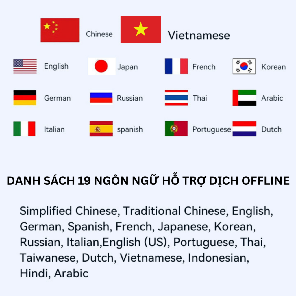 Máy phiên dịch LaLa M50 - Máy phiên dịch 142 ngôn ngữ 16 Danh sách 19 ngôn ngữ ngoại tuyến có sẵn