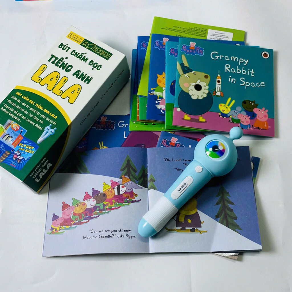 Bút chấm đọc tiếng Anh thông minh Lala - Đọc 120+ bộ sách tiếng Anh như Razkids, Oxford read and discover, Usborne library, Peppa Pig 12 Bút chấm đọc tiếng Anh Lala