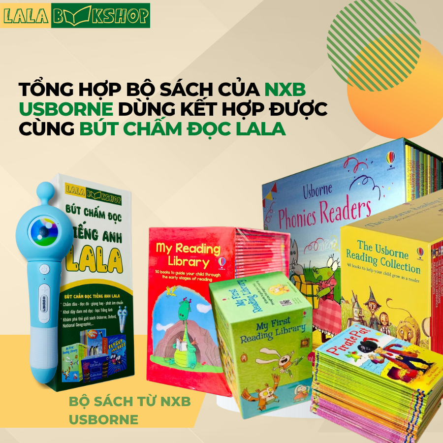 Tổng hợp những bộ sách của NXB Usborne kết hợp với Bút chấm đọc LaLa (Cập nhật 2025) 1 bo sach usborne i can read