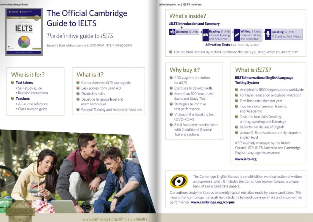 The Official Cambridge Guide to IELTS – Sách luyện thi IELTS tổng hợp từ Cambridge 8 The Official Cambridge Guide to IELTS có gì?