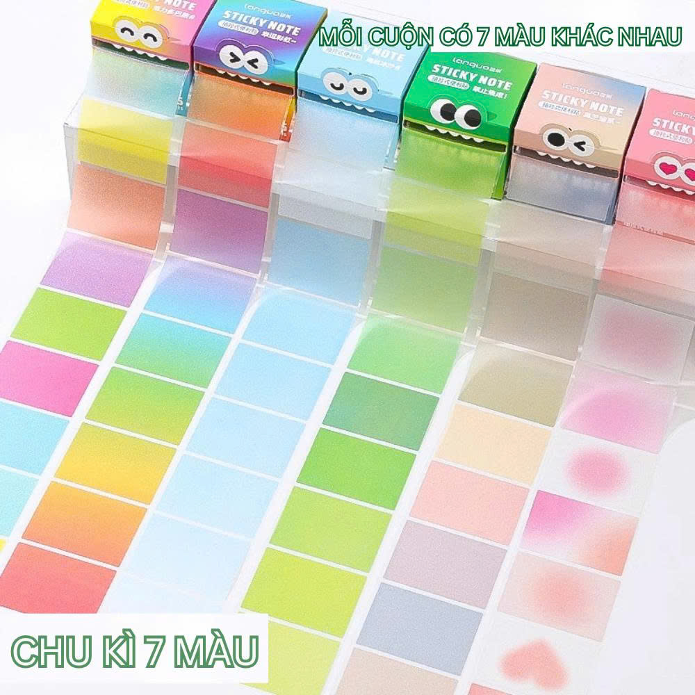 Sticky Note Màu Trong Suốt Ánh Ngọc Trai – Ghi Chú Đẹp, Dán Sách Không Lem, Tiện Dụng Gấp Đôi 10 Sticky Note màu trong suốt ánh ngọc trai