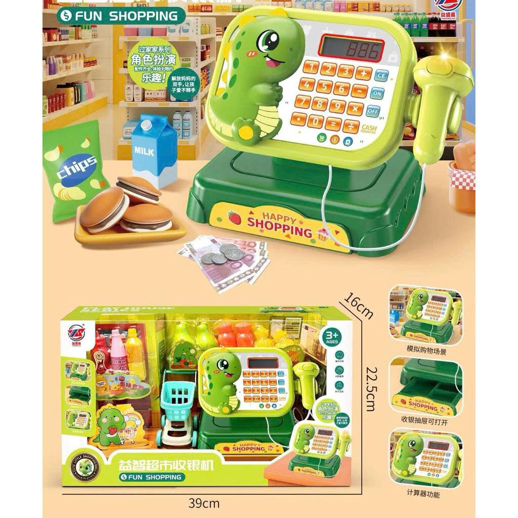 Máy Siêu Thị Khủng Long Cho Bé – Vừa Học Vừa Chơi, Giúp Bé Làm Quen Thế Giới Mua Bán 9 máy siêu thị khủng long cho bé