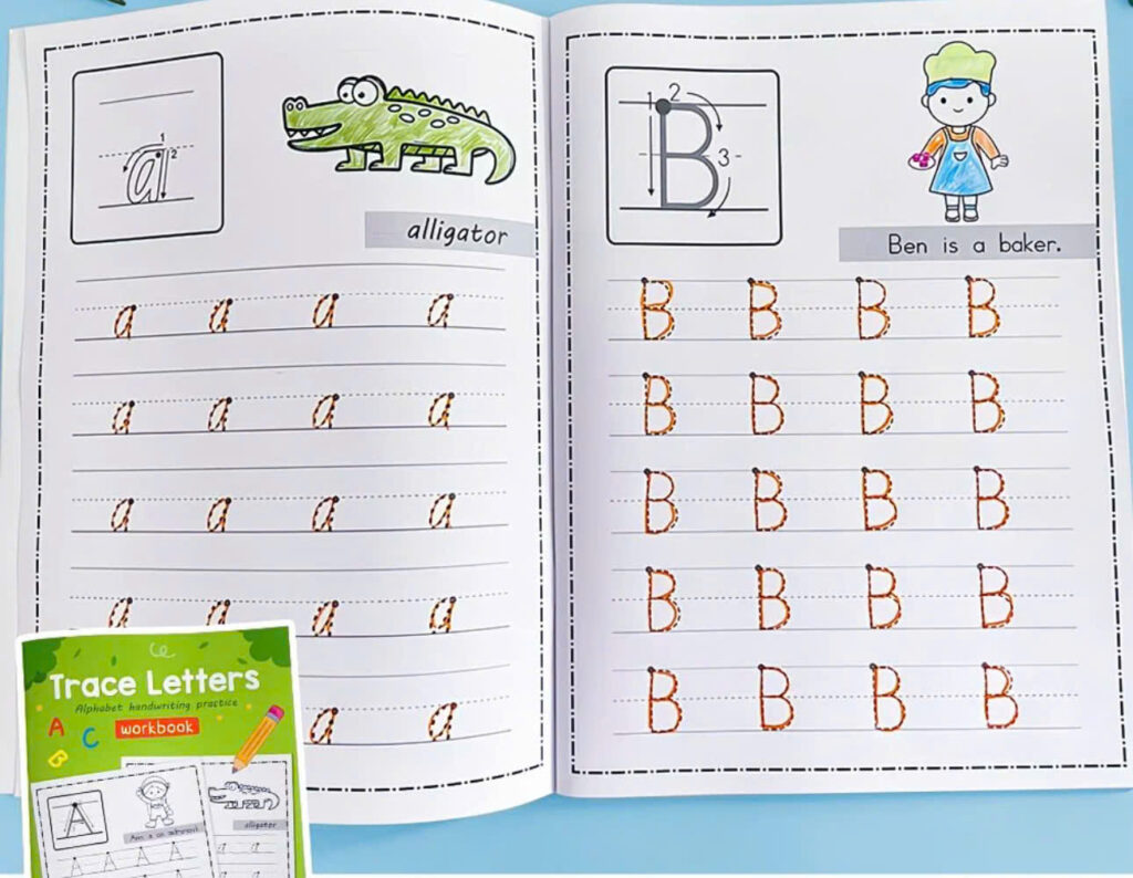 Trace Letters – Alphabet Handwriting Practice Workbook c
