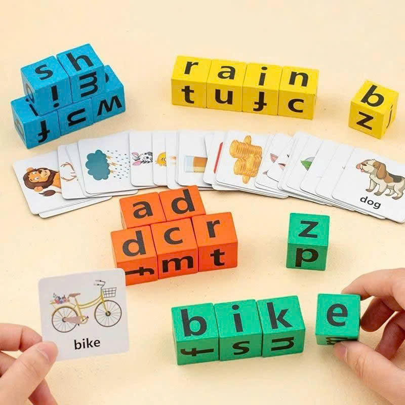 Đồ Chơi Học Tiếng Anh Cho Bé – Bộ Ghép Chữ Cái Từ Vựng 3D Bằng Gỗ, Flashcard Hình Ảnh Song Ngữ – English Word Game 9 bộ đồ chơi học tiếng Anh cho bé