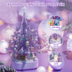 Bộ Lắp Ghép Cây Thông Pha Lê Tím