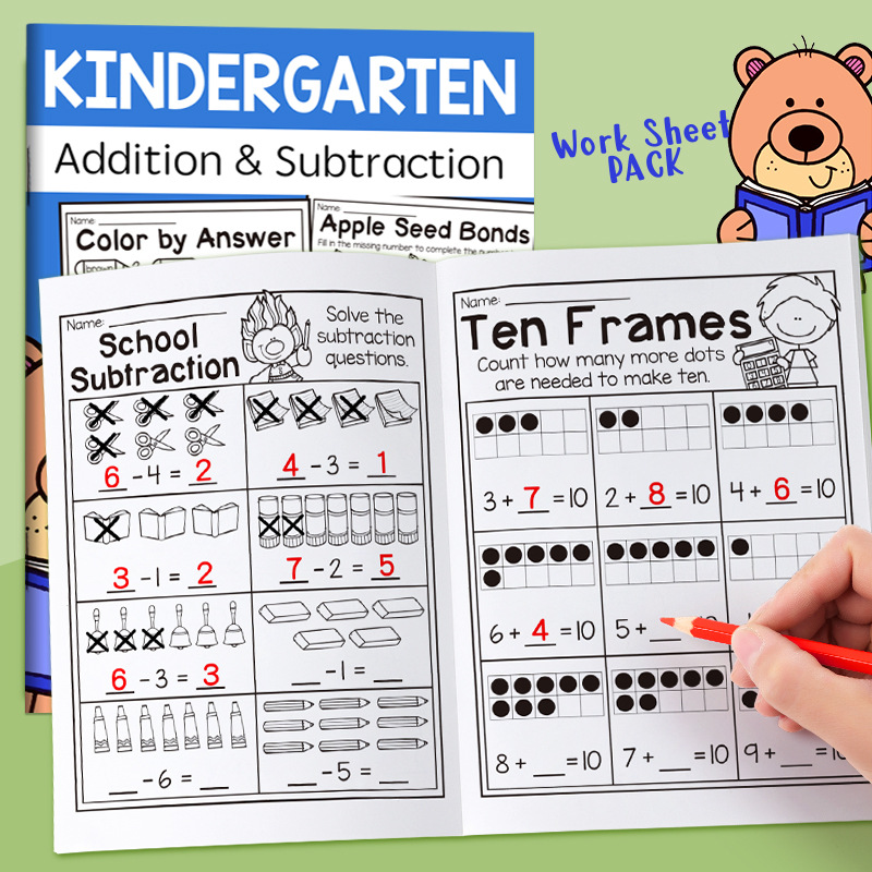 sách toán luyện cộng trừ Kindergarten Addition & Subtraction